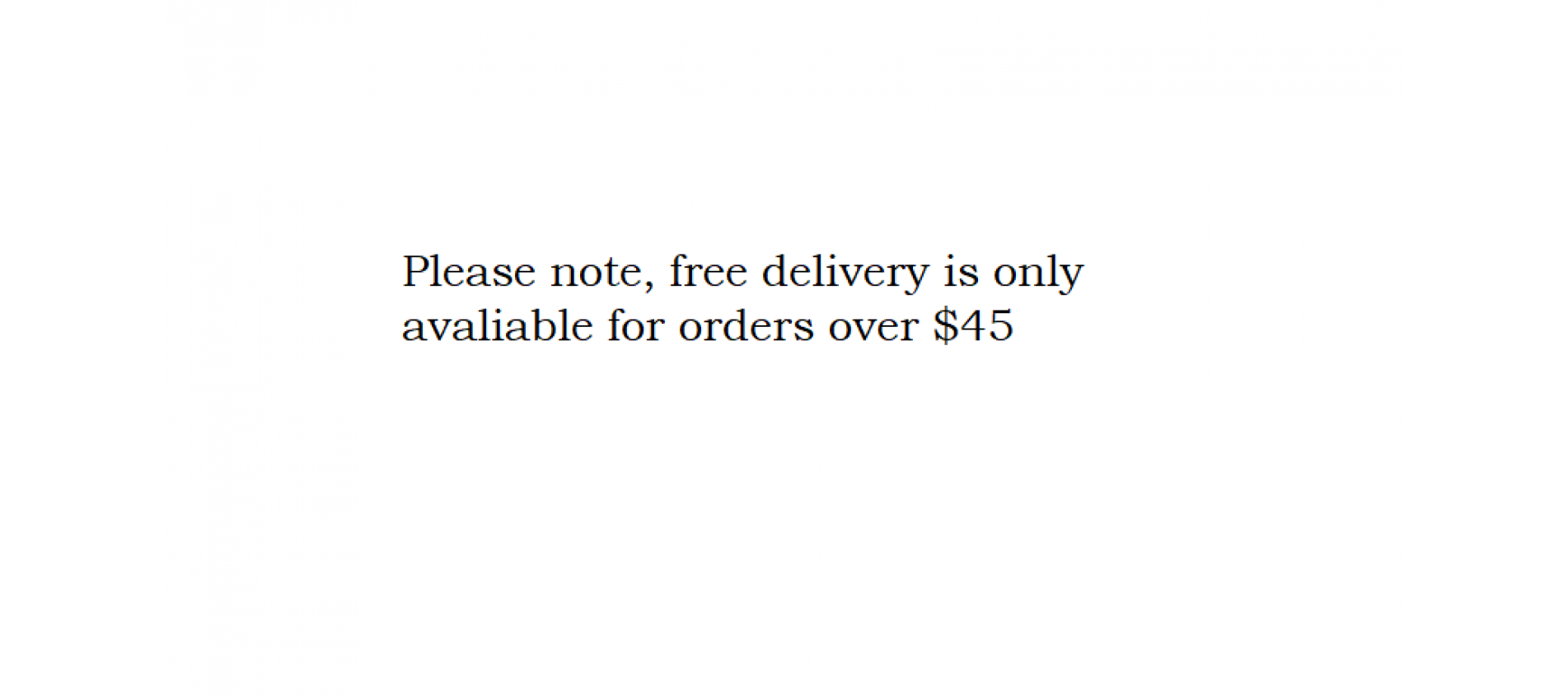 Free delivery over $45